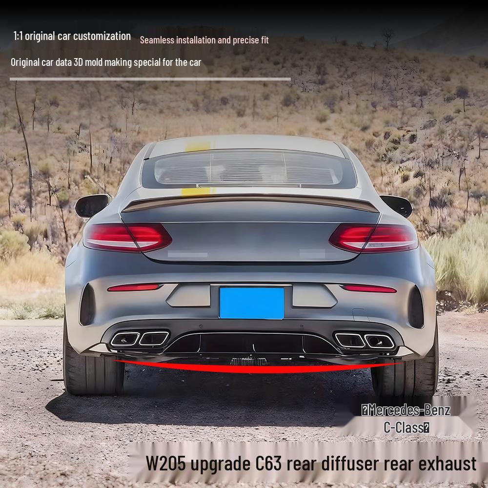 Rear Diffuser Tailpipe for 2015-2018 Mercedes-Benz C-Class W205-C205 Four-Door Sport Model