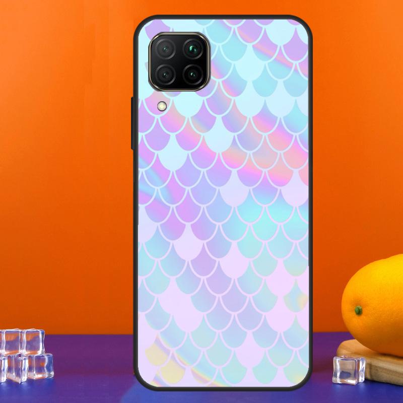 Watercolor Faux Mermaid Scales For Huawei Nova Y90 Y91 Y60 Y70 Y72 Y61 9 10 SE 12i 12s 11i 5T P60 Pro P20 P30 P40 Lite Case