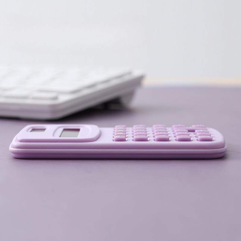 Roztomilá barevná Jednoduchá Palm Mini kalkulačka Přenosná 8místná kalkulačka pro studenty matematických tříd Kancelářské potřeby Solární/bateriový zdroj