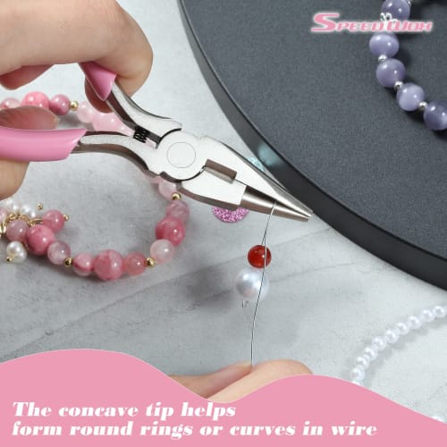 SPEEDWOX Pin Bending Pliers, Round Pliers with Groove, Wire Loop Pliers, Cuttable, Single Round, for Coiling Wire, Circle Bending, Wire Crafts, Beadin