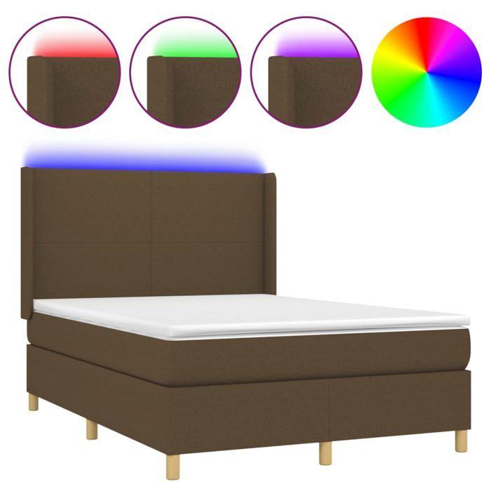 VidaXL Sommier à Lattes de Lit avec Matelas et LED, Lit Rembourré, Lit Double, Lit Adulte de Chambre à Coucher Intérieur, 3138720
