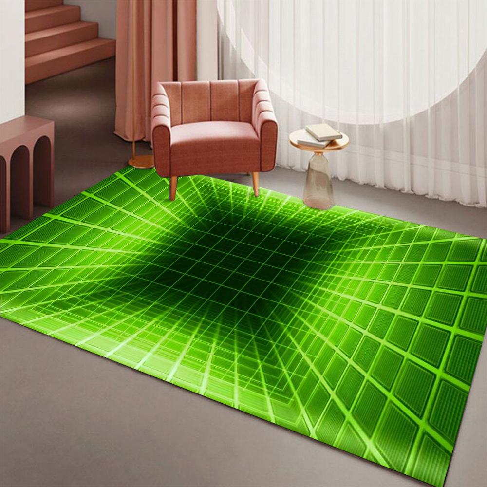 3D Geometrischer Optischer Illusion Teppich Weich Rutschfest Großer Bereichsteppich für Spielzimmer Schlafzimmer Heimdekoration Waschbare Wohnzimmer Sofa Matte