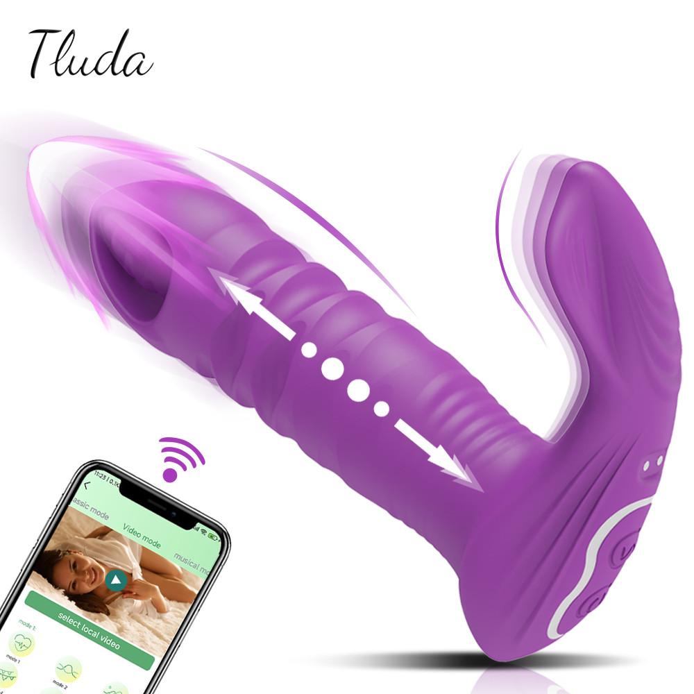 Vibratore con controllo tramite app Bluetooth Stimolatore clitorideo femminile Punto G Dildo Plug anale Coppia Articoli per adulti Giocattolo sessuale per donne Mutandine