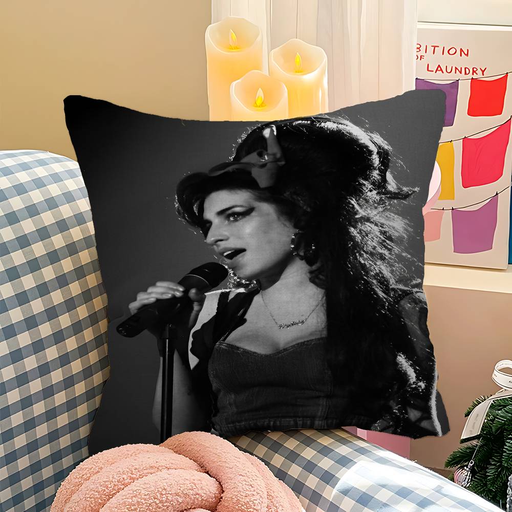 Beauty Woman A-Amy W-Winehouse Cushion Cover Car Throw Pillow Case For Sofa Car Christmas Gift 40x40cm 45x45cm