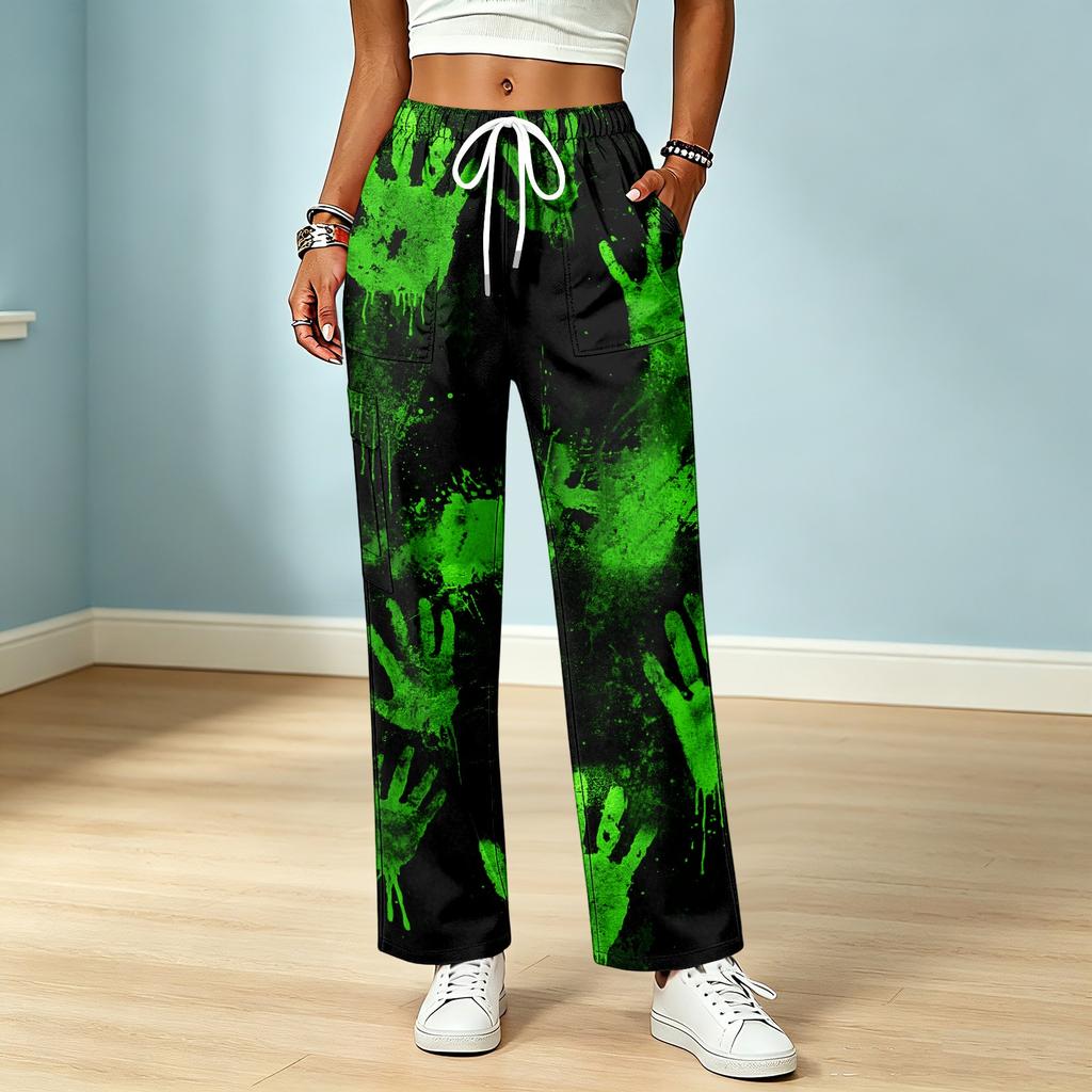 Women's Color Drawstring Elastic Waist Scrub Pants with Pockets for Nurses and Caregivers
