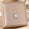 Women's Titanium Steel Blue Evil Eye Pendant Necklace - Light Luxury Clavicle Chain Jewelry