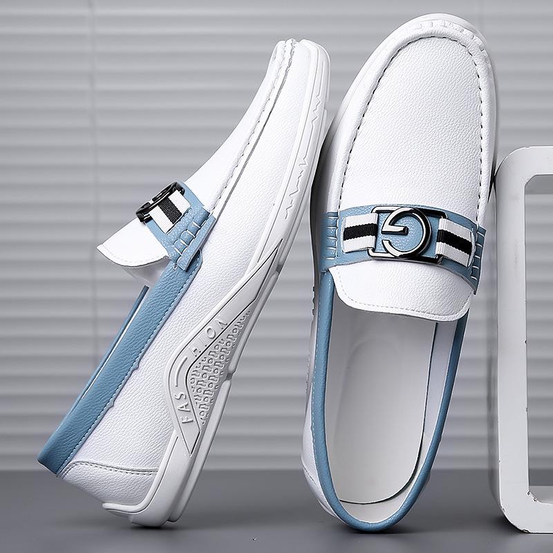 

Весна и лето 2024 года новая мужская повседневная обувь, маленькие белые туфли, мужской тренд, универсальные туфли Doudou на одной педали, обувь из натуральной кожи 38