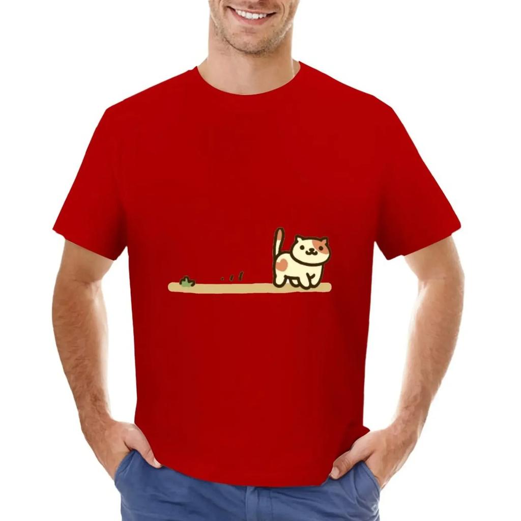 Neko atsume cat, peaches T-shirt animal prinfor boys Short sleeve tee designer t shirt