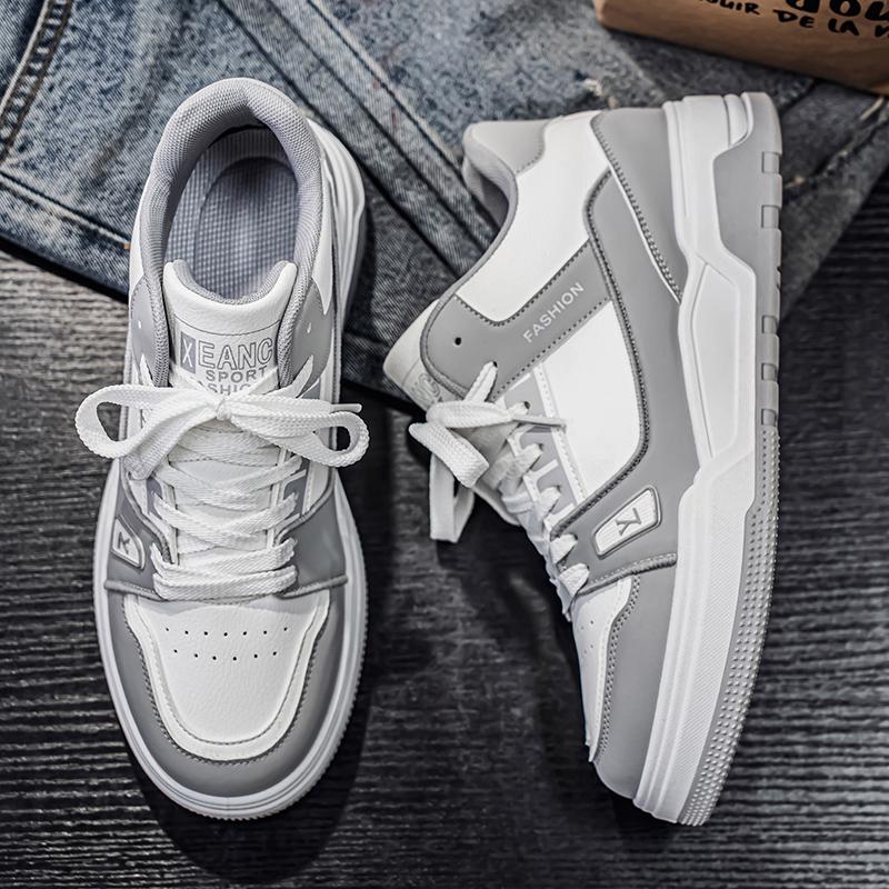 

Новые мужские классические модные полуботинки на толстой подошве для скейтбординга, удобные кроссовки для баскетбола с мягкой подошвой 44 серый