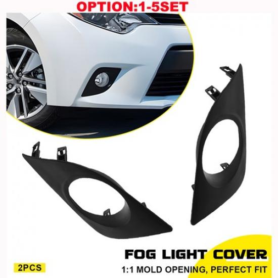 Right & Left Black Fog Light Lamp Bezel Cover Trim For 2014-2016 Toyota Corolla