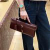2026 Lunch Box Bag Light Luxury High-end Cowhide Handbag Dinner Authentic Leather Single Shoulder Diagonal Women