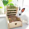 2in1 Wood Feeder Feeding Rack for Rabbit Small Animal Hamster Food Container Cage Feeding Accessories Pet Essential