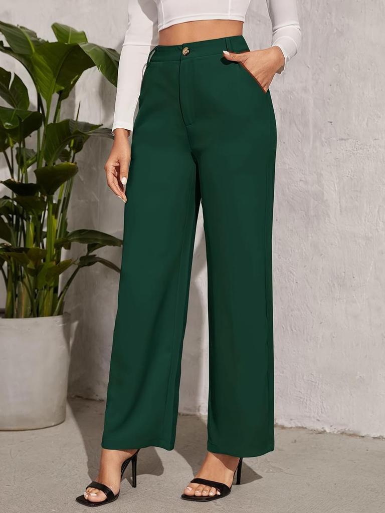 New Spring/Summer Women's Solid Color High Waist Draped Comfort Casual Slim Fit Workwear Trousers