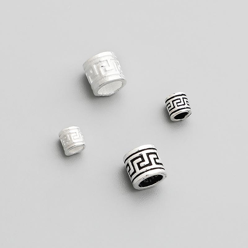 Thailändische S925 Sterling Silber Retro Spacer Barrel Beads für DIY Armbänder - Lose Perlen Schmuckzubehör