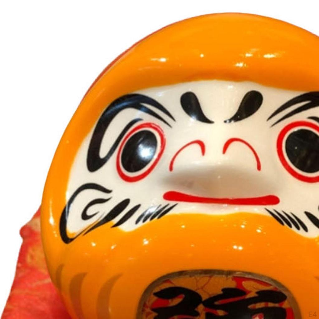 Ceramic Daruma Piggy Bank Desktop Decor Doll Japanese Figurine Saving Pot for Cafe