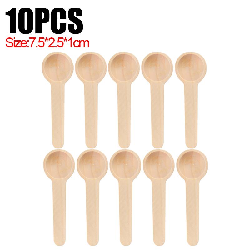 10/30PCS Mini Wooden Spoons Round Head Coffee Honey Tea Spoon Kitchen Natural Wood Sugar Salt Condiment Scoop Reusable Tableware