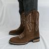 Neue Western Herren Cowboy Stiefel Vintage Mittelhohe Motorradstiefel Mode Wildleder Herren Stiefel Outdoor Freizeit Reitstiefel