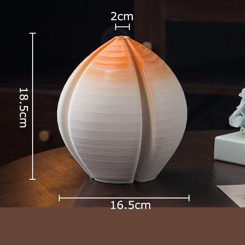 Wave Striped Ceramic Vase Creative Plant Pot Table Decoration Ornaments Flower Arrangement Floral Vases Room Aesthetic Decor