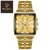 New Fashion Men Watch Luminous Waterproof Chronograph Date Man Wristwatch Square Stainless Steel Quartz Men'S Watches Reloj