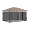 Gazebo com Mosquiteiro e Luzes de Fio LED 4 x 3 x 2,73 m Bege