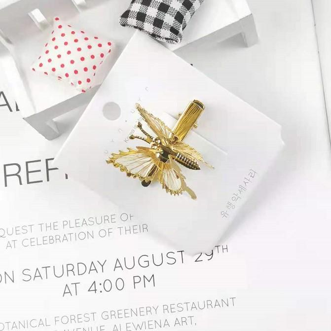 Oriental Pastoral Butterfly Hairpin: Retro Metal Decorative Duckbill Clip Hair Accessory