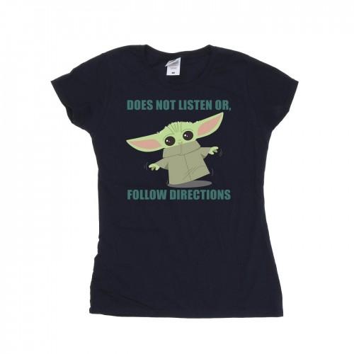 

Star Wars Womens/Ladies The Mandalorian Grogu Does Not Listen Cotton T-Shirt XXL білий