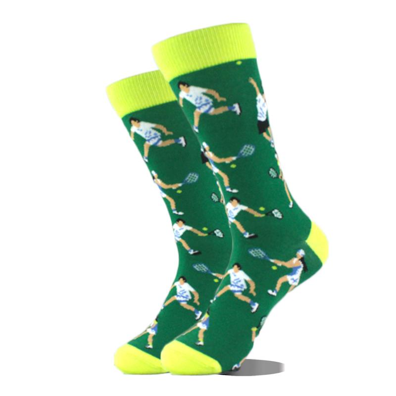 Cool Design Avocado Crew Socks Men Creative Eye Guitar Bus Pattern Sokken Duck Cat Fox Otter Animals Divertidos Chaussette Sox