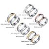 Anillos a juego para pareja japonesa y coreana: Acero Inoxidable con Diamantes Incrustados