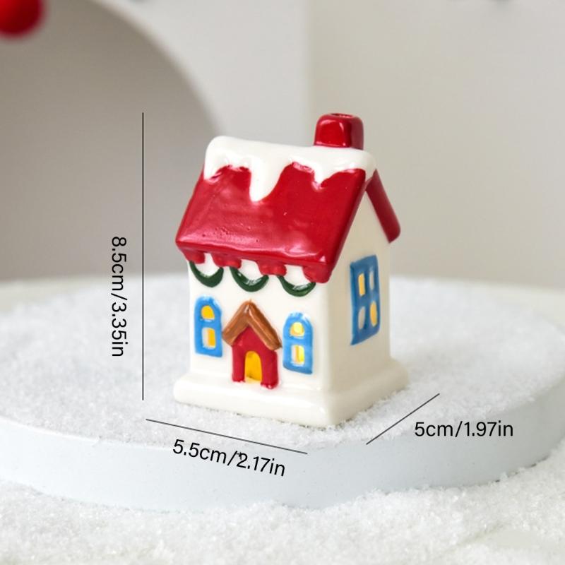 Ceramic Christmas cottages Houses With Battery Power Supply Safe Indoor and Outdoor Decoration For Seasonal Enthusiasts