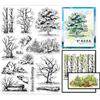 PVC Stamps for DIY Scrapbooking Photo Album Decorative Cards Making Stamp Sheets Film Frame Tree 21x14.8x0.3cm