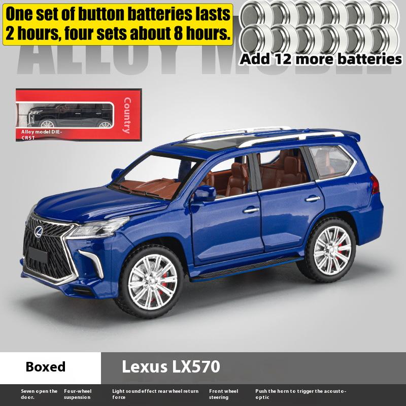 1:24 Lexus LX570 Alloy Off Road SUV Diecast Metal Model Sound and Light Toy Collect Hobby Model Ornaments Gift For Friend Boys