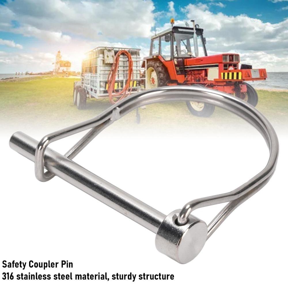 2PCS Silver Safety Coupler Pin 304 Stainless Steel Trailer Coupler Pin Practical Shaft Locking Pin
