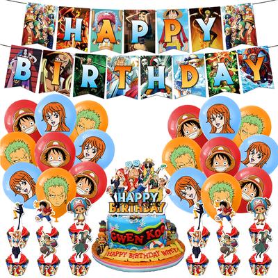 33 Stück One Piece Geburtstagsdekoration, Anime-Motto-Partydekorationen für Teenager
