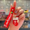 2Pcs Cartoon Cute Santa Claus Tree Keychain Christmas Party Decoration Bag Ornaments Car Key Pendant Exquisite Small Gift