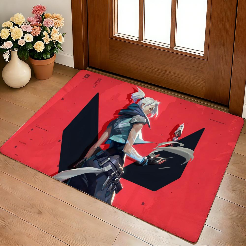 Game V-ValorantS Cool Floor Mat Cozy Flannel Soft Thick Non-Slip Mat For Living Room Bedroom Kitchen Decor Rugs