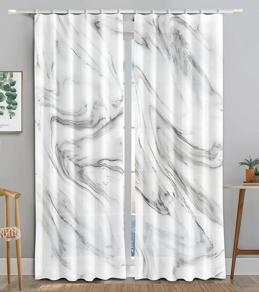 Modern Abstract Gilter Marble Texture Thick Blackout Curtains for Living Room Bedroom Various Color Patterns High Shading Drapes