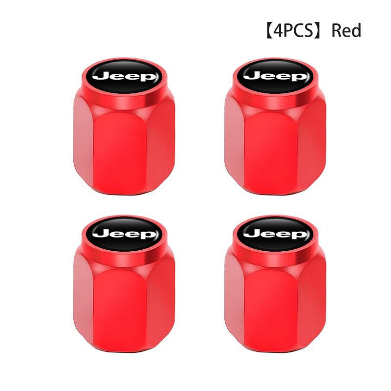 4pcs Car Anti Theft Tire Stem Caps Aluminum Auto Wheel Valve Covers For Jeep Grand Cherokee Patriot Renegade Compass Wrangler