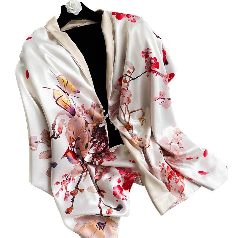 Høykvalitets luksuriøst silkeskjerf pannebånd Skjerf Halsskjerf For kvinner Kjede Silkeskjerf Dekorativt sjal for kvinner