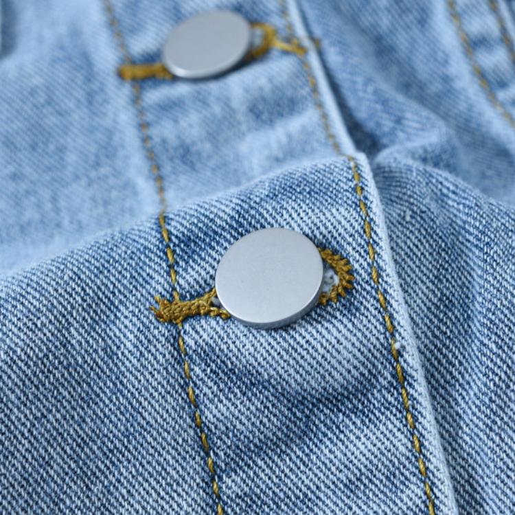 ZIMOXUAN Stylish Loose Fit Blue Denim Jacket for Women, Casual Long Sleeves and Retro Design