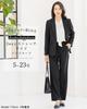 Washable Suit for Tailored Jacket and Wide Elastic Plus Business Size Black [Addrouge] Women, Pants, 2-Piece Set, Stretch, Waist, Sizes, [b5020]