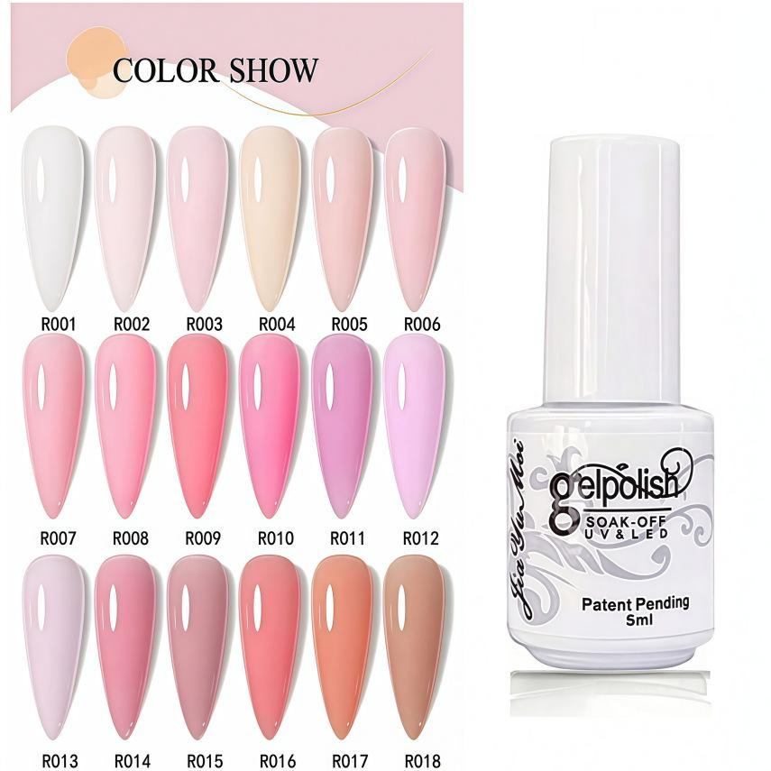 Translucent Nude Nail Art Gel Polish Set