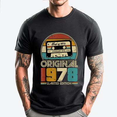 Limited Edition 1978 Tee Vintage Cassette Tape Design Original Retro Music Shirt Gift for Music Nostalgia Lovers