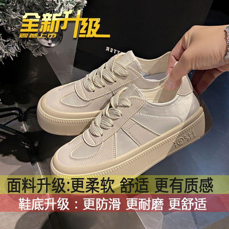 

Versatile advanced sense heightened thick-soled white shoes women s 2025 new popular summer retro lightweight low-top board shoes 35 бежевый