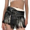 Punk Adjustable Fringe Waistband PU Waist Belt For Women Men Effortless Style Upgrade
