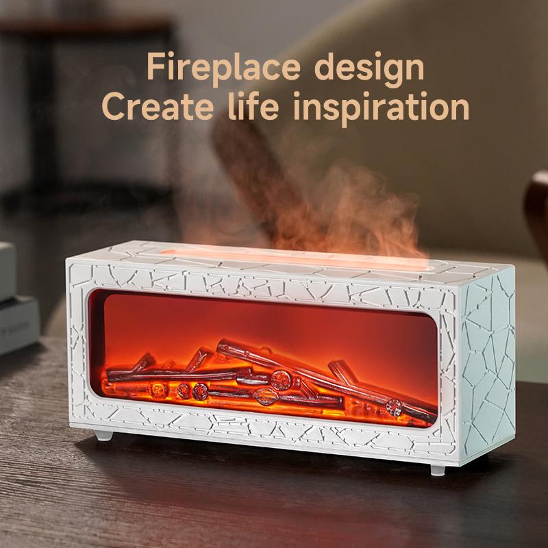 Flame Humidifier Simulated Fireplace At Night Time Remote Control Bass Large Spray Aroma Diffuser Oil Christmas Gifts Humidifier