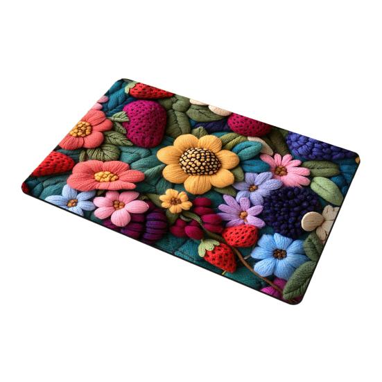 Bodenmatte Schnelltrocknend Lebendige Farbe Blumendesign Rutschfeste Rückseite Teppich Badezimmer Wohnzimmer Fußmatte Heimdekor