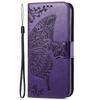 For iPhone 17 Case with Strap Butterfly Pattern PU Leather Wallet Phone Cover