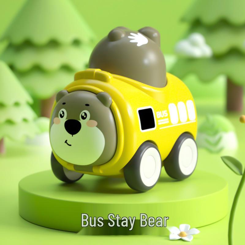

Cartoon Pet Pull-Back Car with Whistle - Cute Inertial Sliding Toy for Kids
