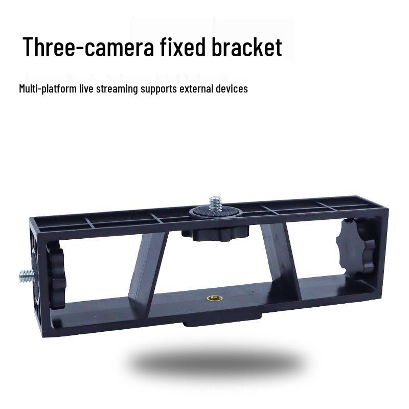 Three-Camera Mobile Streaming Stand with Universal Clamp Bracket