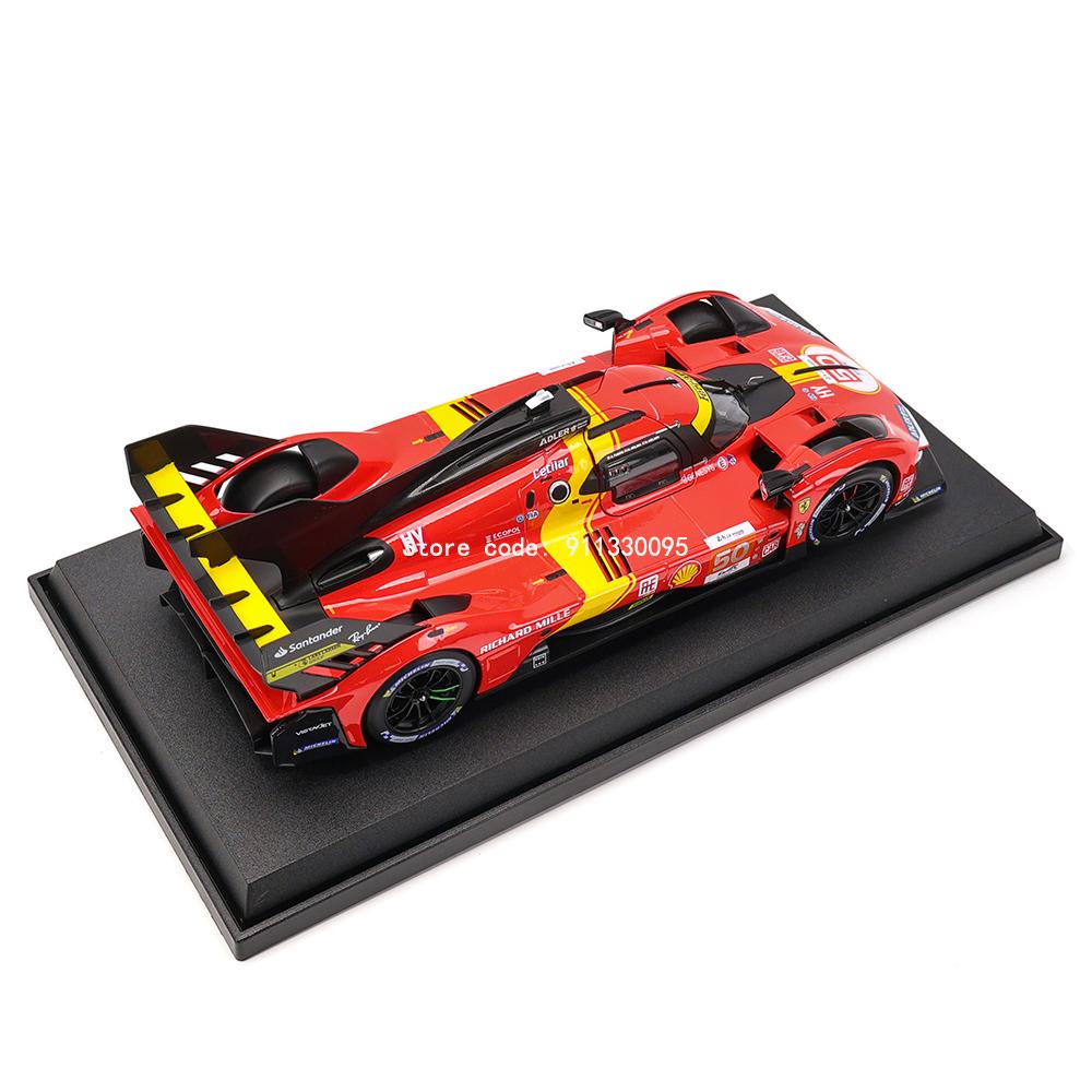 Bburago 1:18 Ferrari 499P LMH 2023 Car Model Boy Big Toy Static Die Cast Vehicles Collectible Model Car Toys